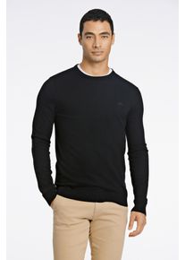 Strickpullover LINDBERGH, Herren, Gr. XL, schwarz, Strick, Obermaterial: 80% Viskose, 20% Nylon, bestickt, unifarben, slim fit h&uuml;ftbedeckend, Rundhals, B&uuml;ndchen, Pullover Strickpullover, mit Logo-Stickerei, Topseller