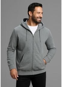 MAN'S WORLD Kapuzensweatjacke MAN'S WORLD, Herren, Gr. M, grau (graumelange), angeraute Sweatware, Obermaterial: 60% Baumwolle, 40% Polyester. Kapuzenfutter: 60% Baumwolle, 40% Polyester, meliert, Basic, normal, angesetztes B&uuml;ndchen, Sweatjacken Kapuzensweatjacke, mit Taschen