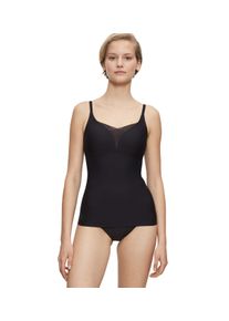 BH-Hemd Triumph "Shape Smart Bra-Shirt", Damen, Gr. 1, N-Gr, schwarz, Microtouch, Obermaterial: 62% Polyamid, 26% Elasthan, 12% Polyester, unifarben, BHs BH-Hemd, gl&auml;ttend, ohne B&uuml;gel, tiefer V-Ausschnitt mit Mesh-Details