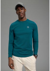 Rundhalsshirt DELMAO, Herren, Gr. 3XL (64/66), dunkelgr&uuml;n, Single Jersey, Obermaterial: 100% Baumwolle, unifarben, Basic, Basic schmal, Rundhals, Rippb&uuml;ndchen, Shirts Rundhalsshirt, mit Markenlabel