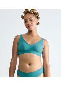 B&uuml;gelloser BH Sloggi "ZERO Feel 2.0 Soft bra", Damen, Gr. S, N-Gr, blau (quiet turquoise), Single Jersey, Obermaterial: 76% Polyamid, 24% Elasthan, BHs B&uuml;gelloser BH, nahtlos und unsichtbar