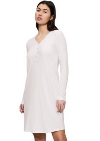 Nachthemd Triumph, Damen, Gr. 36, N-Gr, grau (light grau), Feinripp, Obermaterial: 61% Polyester, 32% Viskose, 7% Elasthan, bequem kniebedeckend, tiefer V-Ausschnitt, Kleider Nachthemd, mit V-Ausschnitt, kniebedeckend, Kopfleiste