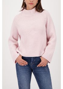 Strickpullover monari "Pullover Basic Chenille", Damen, Gr. 40, light rose, Strick, Obermaterial: 100% Polyester, unifarben, regular fit taillenbedeckt, Rundhals, Raglan&auml;rmel gerader Abschluss, Pullover Strickpullover, Regular fit mit Stehkragen