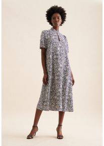 Sommerkleid Seidensticker "Schwarze Rose", Damen, Gr. M38, Normalgr&ouml;&szlig;en, blau (dunkelblau), 100% Viskose, gebl&uuml;mt, regular fit, Rundhals, Kleider Sommerkleid, 1/2 Rundhals Floral