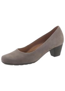 Pumps Gabor "ST.TROPEZ", Damen, Gr. 42, grau (taupe), Nubukleder, Schuhe Pumps, Trichterabsatz, Abendschuh, Festtagsschuh in Komfortweite G (=weit), Topseller
