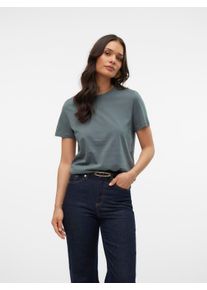 V&eacute;ro Moda Kurzarmshirt VERO MODA "VMPAULINA SS T-SHIRT GA JRS NOOS", Damen, Gr. S, gr&uuml;n (balsam gr&uuml;n), Jersey, Obermaterial: 100% Baumwolle, unifarben, normal, Rundhals, Shirts Kurzarmshirt, Baumwolle, regular fit