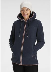 Fleecejacke Polarino, Damen, Gr. 52, blau (marine), Fleece, Obermaterial: 100% Polyester, h&uuml;ftlang, Jacken Fleecejacke, f&uuml;r kalte Tage, aus Fleece, modischer Stil
