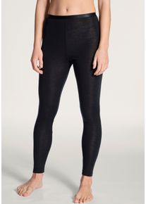 Leggings Calida "True Confidence", Damen, Gr. XS (36/38), N-Gr, schwarz (ws schwarz), Feinripp, Obermaterial: 70% Wolle, 30% Seide, unifarben, normal lang, Hosen Leggings, w&auml;rmend, elastisch, Feinripp-Qualit&auml;t, atmungsaktiv, weich