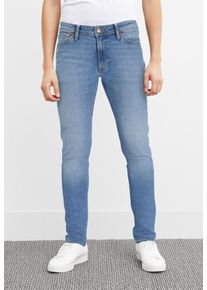 Jack & Jones Skinny-fit-Jeans JACK & JONES "JJILIAM Skinny Jeans mit Used-Waschung f&uuml;r schlanke Silhouette", Herren, Gr. 29, L&auml;nge 32, blau (blau denim), Denim/Jeans, Obermaterial: 57% Baumwolle, 22% Polyester, 20% Viskose, 1% Elasthan, Abriebeffekte, skinny fit, Jeans Skinny-fit-Jeans, Abriebeffekte, modisch, skinny fit, Baumwollmischung