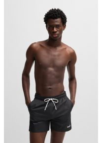 Badehose HUGO UNDERWEAR "Haiti", Herren, Gr. L (52), N-Gr, schwarz, Microfaser, Obermaterial: 100% Polyacryl, Badehosen Badehose, mit Markenschriftzug auf der Kordel