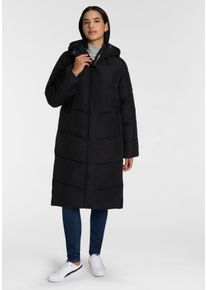 Steppmantel Only "ONLMEGAN LIFE LONG PUFFER COAT CS OTW", Damen, Gr. M, schwarz, Steppware, Obermaterial: 100% Polyester, unifarben, lang, M&auml;ntel Steppmantel, verdeckter Zipper, Rei&szlig;verschlusstaschen, winddicht
