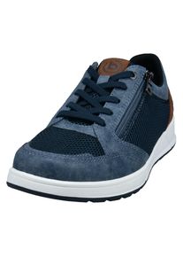 Sneaker Bugatti, Herren, Gr. 44, blau, Lederimitat, Textil, Schuhe Sneaker, Freizeitschuh, Halbschuh, Schn&uuml;rer mit Kontrastbesatz an der Ferse