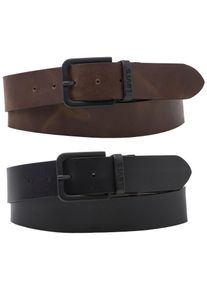 Levi's Lederg&uuml;rtel LEVI'S "CORE METAL WENDEG&Uuml;RTEL", Damen, Gr. 11,5, braun (schwarz, braun), Leder, unifarben, G&uuml;rtel Lederg&uuml;rtel, Reversible Core Metal Belt
