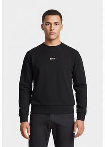 Sweatshirt BOSS Green "Stenson", Herren, Gr. XL, schwarz (schwarz002), Sweatware, Obermaterial: 62% Baumwolle, 33% Polyester, 5% Elasthan, unifarben, oversize normal, Rundhals, B&uuml;ndchen, Sweatshirts Sweatshirt, oversize fit, Rundhalsausschnitt