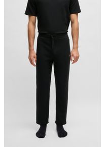 Pyjamahose BOSS "Waffle Pants", Herren, Gr. XL, N-Gr, schwarz (schwarz 001), Jersey, Obermaterial: 60% Baumwolle, 40% Polyester, lang, Hosen Pyjamahose