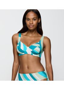B&uuml;gel-Bikini-Top Triumph "Summer Mix & Match W 01 pt", Damen, Gr. 42, Cup C, blau (blau, light combination), Microfaser, Obermaterial: 80% Polyamid, 20% Elasthan, Bikini-Oberteile B&uuml;gel-Bikini-Top, Power Mesh f&uuml;r gr&ouml;&szlig;ere Cups, schnelltrocknend