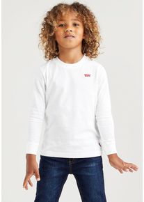 Langarmshirt LEVI'S KIDS "LVB LS GRAPHIC TEE SHIRT", Jungen, Gr. 3 (98), wei&szlig;, Single Jersey, Obermaterial: 60% Baumwolle, 40% Polyester, unifarben, regular fit normal, Rundhals, gerader Abschluss, Shirts Langarmshirt, mit Logo Stickerei for BOYS