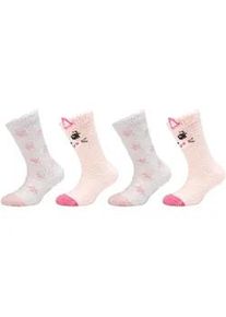 4er Pack Camano Cosy Fancy Application Crew Socken Kinder 4117 - pink dogwood 31-34