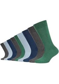 9er Pack s.Oliver Essentials Gek&auml;mmte Baumwolle Crew Socken Kinder 7231 - frosty green 27-30