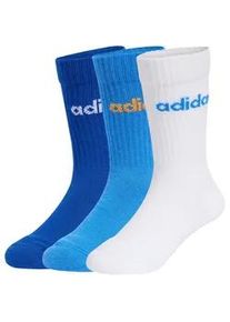 3er Pack Adidas Linear Crew Socken Kinder KE7087 - white/ray blue/team royal blue 28-30