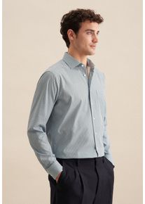 Businesshemd Seidensticker "Regular", Herren, Gr. XL (44), normale &Auml;rmell&auml;ngen, gr&uuml;n (sage gr&uuml;n), 100% Baumwolle, bedruckt, regular fit, 2-Knopf-Manschette, Hemden Businesshemd, Regular 1/1 Kentkragen Druck