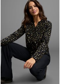 Langarmbluse Laura Scott, Damen, Gr. 40, schwarz, Web, Obermaterial: 100% Polyester, Glitzermuster, figurumspielend h&uuml;ftbedeckend, Blusen Langarmbluse, mit Glitzerdruck