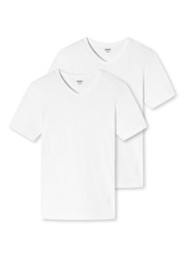 V-Shirt uncover by Schiesser "Uncover Cotton", Herren, Gr. L, wei&szlig; (100, wei&szlig;), Single Jersey, Obermaterial: 95% Baumwolle, 5% Elasthan, h&uuml;ftbedeckend, V-Ausschnitt, Shirts V-Shirt, V-Neck, Kurzarm, Multipack, Cotton-Mix, elastisch