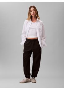 Sweathose Calvin Klein Jeans "MONOLOGO FRENCH TERRY JOGGER", Damen, Gr. XXL (46), N-Gr, schwarz, Jersey, Obermaterial: 86% Baumwolle, 14% Polyester, unifarben, bequem lang, Hosen Sweathose