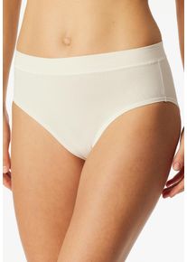 Retro Pants Schiesser "Unique Cotton", Damen, Gr. 48, wei&szlig; (off, wei&szlig;), Obermaterial: 90% Baumwolle, 10% Elasthan, unifarben, k&ouml;rpernah, Unterhosen Retro Pants