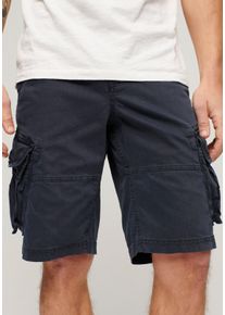 Cargobermudas Superdry "CORE CARGO SHORT", Damen, Gr. 28, N-Gr, blau (eclipse navy), Web, Obermaterial: 100% Baumwolle, unifarben, straight fit knielang, Hosen Cargobermudas, Topseller
