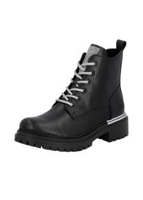 Schn&uuml;rboots Rieker, Damen, Gr. 38, schwarz, Lederimitat, unifarben, Schuhe Schn&uuml;rboots, Schn&uuml;rstiefelette, Profilsohle, mit praktischem Innenrei&szlig;verschluss