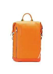SCHARLAU Slackline RONJA Leder Rucksack f&uuml;r 13" Laptopfach Orange