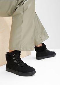 bonprix Gef&uuml;tterte Schn&uuml;rboots, schwarz, Gr.37, Boot mit Schn&uuml;rung, aus Vegan