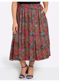 sheego loves miss goodlife sheego Gro&szlig;e Gr&ouml;&szlig;en Schlupfrock im Mustermix, camel-schwarz-bedruckt, Gr&ouml;&szlig;e 56 - Damen