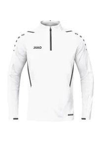 Jako Challenge Sweatshirt mit 1/4-Rei&szlig;verschluss Kinder wei&szlig;/anthra light 128