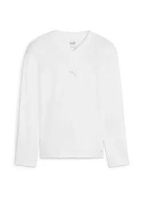 Puma teamGOAL Baselayer Langarmshirt Kinder 04 - Puma white/feather gray 164