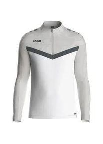 Jako Iconic 1/4-Zip Sweatshirt Kinder 016 - wei&szlig;/soft grey/anthra light 140