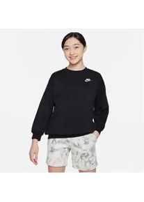 Nike Sportswear Club Fleece Oversized Sweatshirt Kinder 010 - black/white XS (122-128 cm)