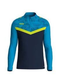 Jako Iconic 1/4-Zip Sweatshirt Kinder 914 - marine/Jako blau/neongelb 128