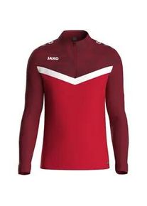 Jako Iconic 1/4-Zip Sweatshirt Kinder 103 - rot/weinrot 140