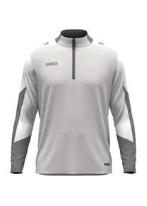 Jako Dynamic 1/4-Zip Sweatshirt Kinder 837 - hellgrau/wei&szlig;/grau 140