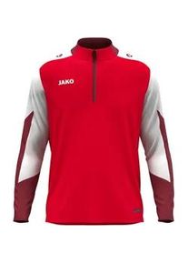 Jako Dynamic 1/4-Zip Sweatshirt Kinder 114 - rot/wei&szlig;/dunkelrot 164