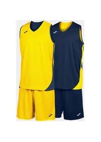 Joma Kansas Basketballtrikot + Shorts Set Kinder 339 - marineblau/gelb 140
