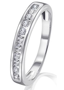 Goldring ONE ELEMENT "Zirkonia Ring aus 333 Wei&szlig;gold" Gr. 52, silber, Fingerringe, Damen, 52,mit Zirkonia, Wei&szlig;gold 333, Goldring
