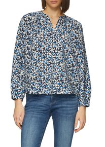 Langarmbluse s.Oliver, Damen, Gr. 36, navy aop, Obermaterial: 84% Viskose, 16% Polyamid, bedruckt, regular fit taillenbedeckt, Rundhals, elastischer Bund, Blusen Langarmbluse, mit All-Over-Print
