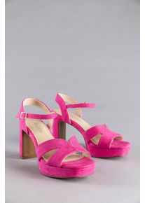 High-Heel-Sandalette ANISTON SHOES, Damen, Gr. 40, pink, Textil, Schuhe High-Heel-Sandalette, Sommerschuh, Abendsandale, Plateau - NEUE KOLLEKTION