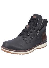 Winterboots Rieker, Herren, Gr. 43, schwarz (schwarz, dunkelbraun), Lederimitat, Textil, Schuhe Winterboots, mit wasserabweisender RiekerTEX-Membran