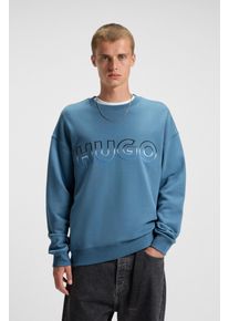 Sweatshirt HUGO BLUE "Nogocrew", Herren, Gr. S, open blau472, Sweatware, Obermaterial: 100% Baumwolle, unifarben, regular fit normal, Rundhals, B&uuml;ndchen, Sweatshirts Sweatshirt, Rundhalsausschnitt, regular fit, Logodruck