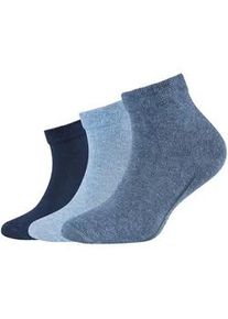 3er Pack Camano Soft Bio-Baumwolle Quarter Socken Kinder 5240 - ice blue melange 31-34
