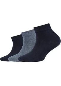 3er Pack Camano Soft Bio-Baumwolle Quarter Socken Kinder 0004 - navy 39-42